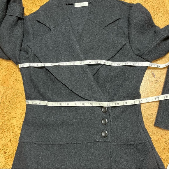 Promod Black Wool Button Coat Sz EU 38/ U.S. 8/M - Picture 11 of 15
